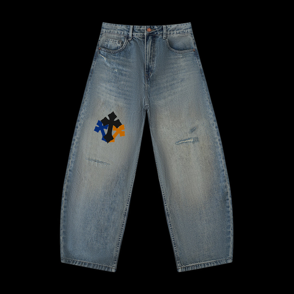 TDZ CROSS DISTRESSED JEANS